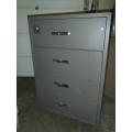 Gardex Grey 4-Drawer Lateral Fire Proof Filing Cabinet w Keys